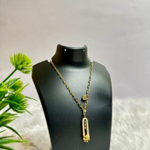 Golden Bloom & Arc Sliding Crystal Necklace