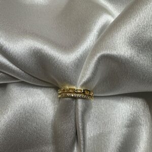 Golden Duo-Tone Adjustable Ring