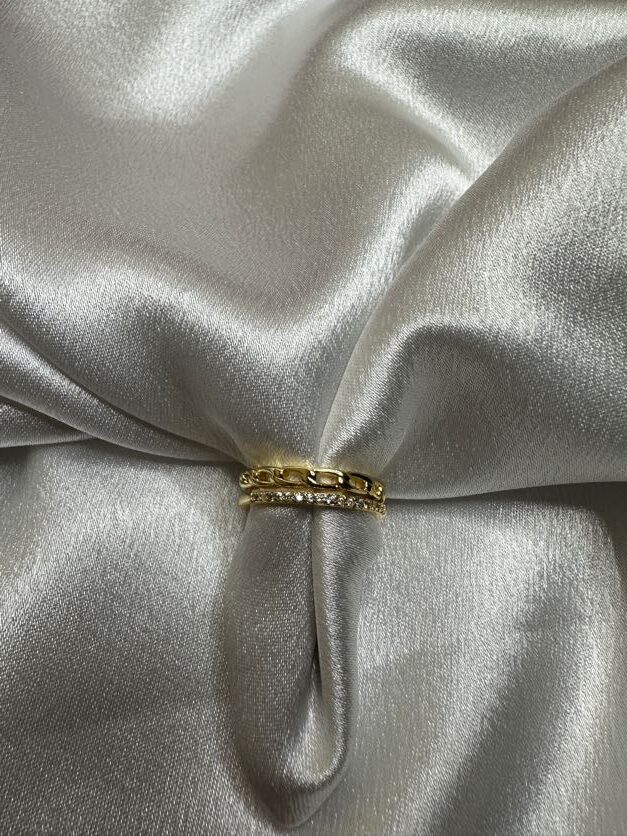 Golden Duo-Tone Adjustable Ring