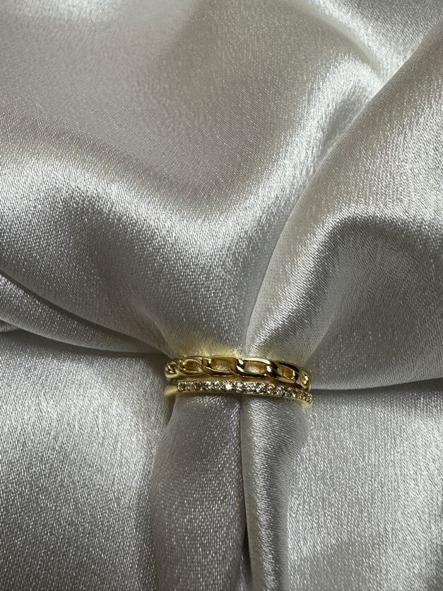 Golden Duo-Tone Adjustable Ring - Image 2