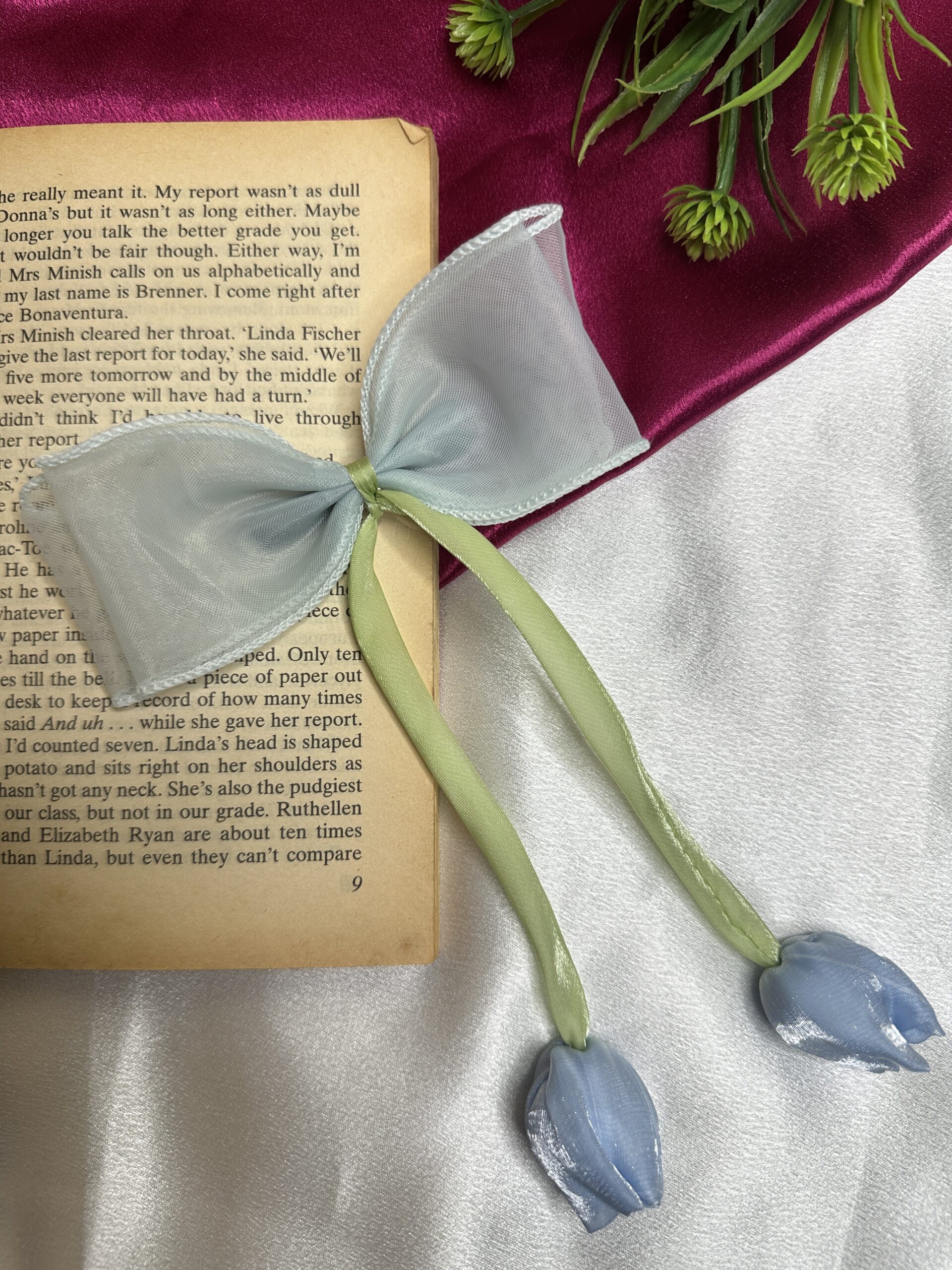 Sky Serenity Tulip Ribbon Clip