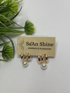 Rose Gold Pearl Twist Studs