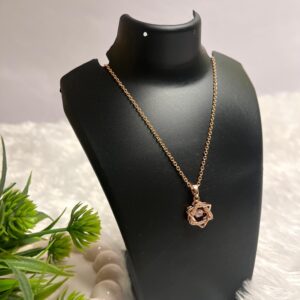 Rose Gold Stellar Hexagon Necklace