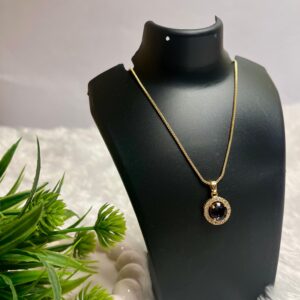 Golden Midnight Purple Halo Necklace