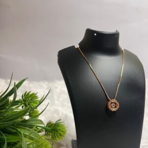 Golden Octagon Halo Necklace